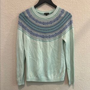 Talbots Mint Green Patterned Sweater size Small
